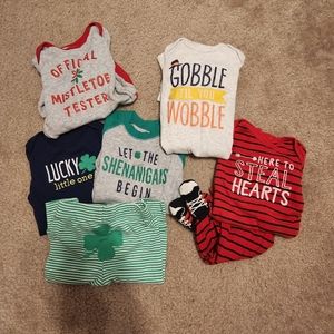Carters & Just One You made by Carter's 7pc holiday onsies/pants